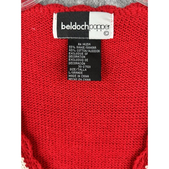 Beldoch Popper Women's Christmas Cardigan Button Front Knit Stitched Reindeer L - Picture 7 of 7